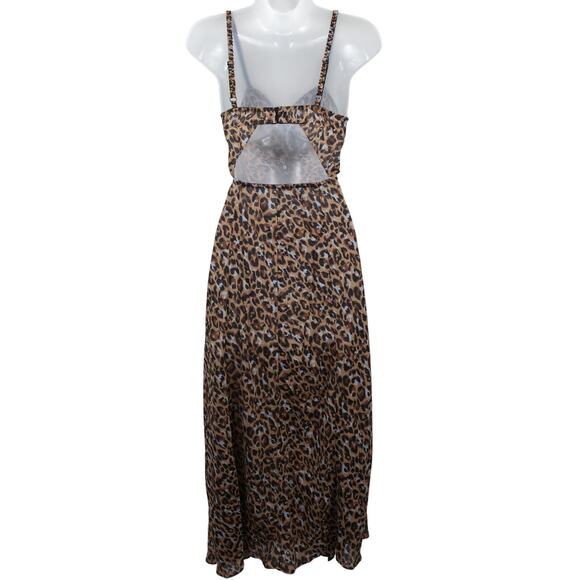 VICTORIAS SECRET Leopard‎ Fitted Gown Chemise Slip Dress Mob Wife Animal Print M - Picture 5 of 8